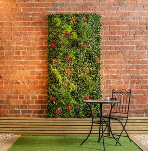 Justartificial.co.uk Privet Grass and Red Jasmine Living Wall instu