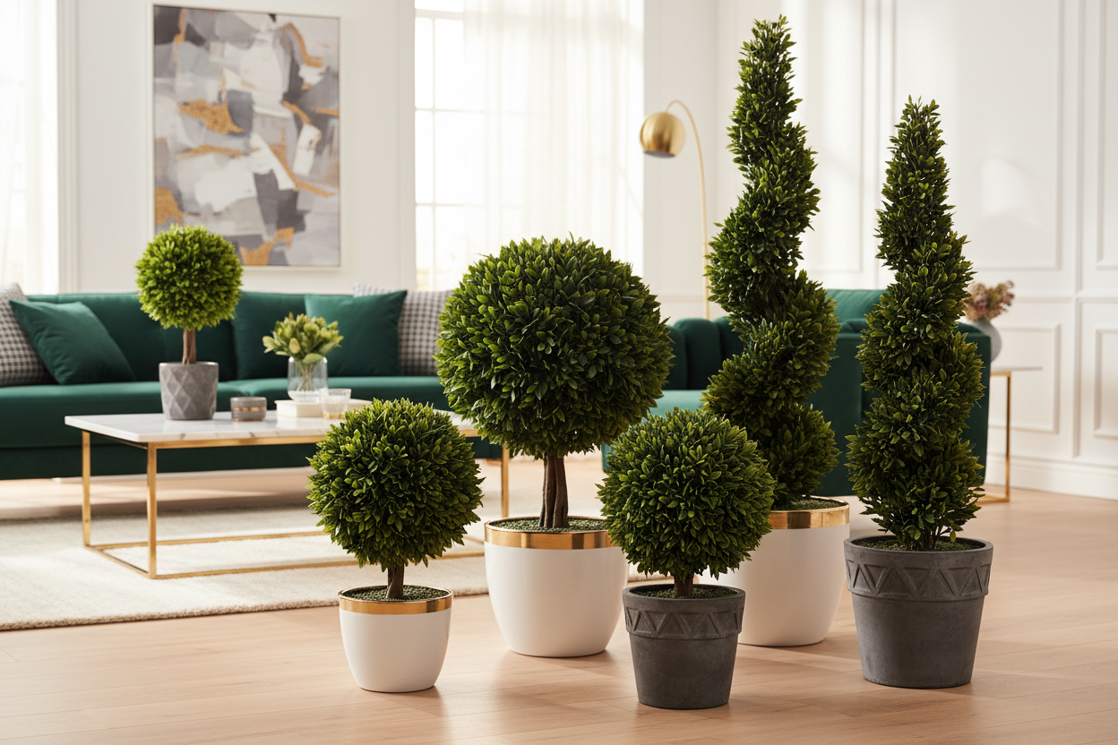 Artificial Boxwood Buxus Topiary Plants