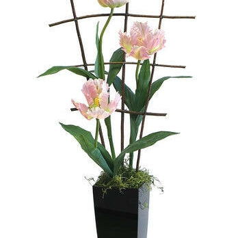 Artificial Silk Tulip on Frame Display