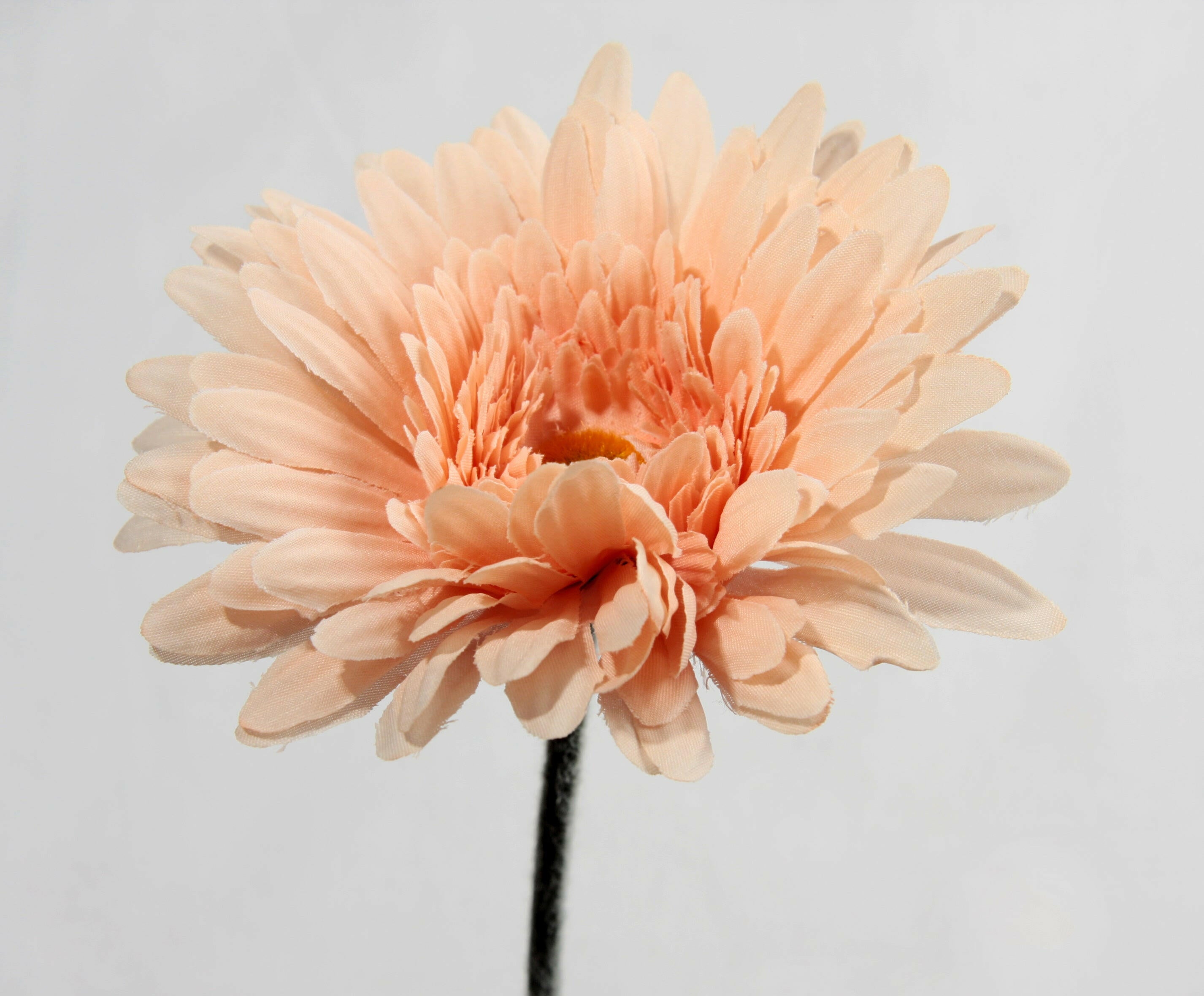 Artificial Silk Flocked Stem Gerbera