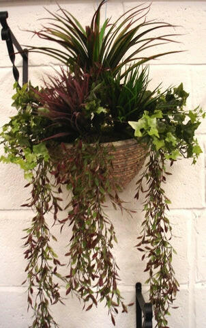 Artificial Plastic Foliage Wall Basket