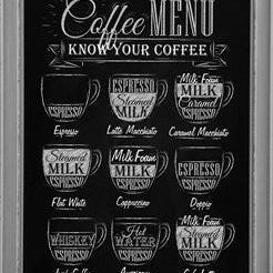 Coffee Menu Canvas framed print