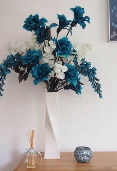 Showing our artificial silk Spring Bell Spray in an arrangement