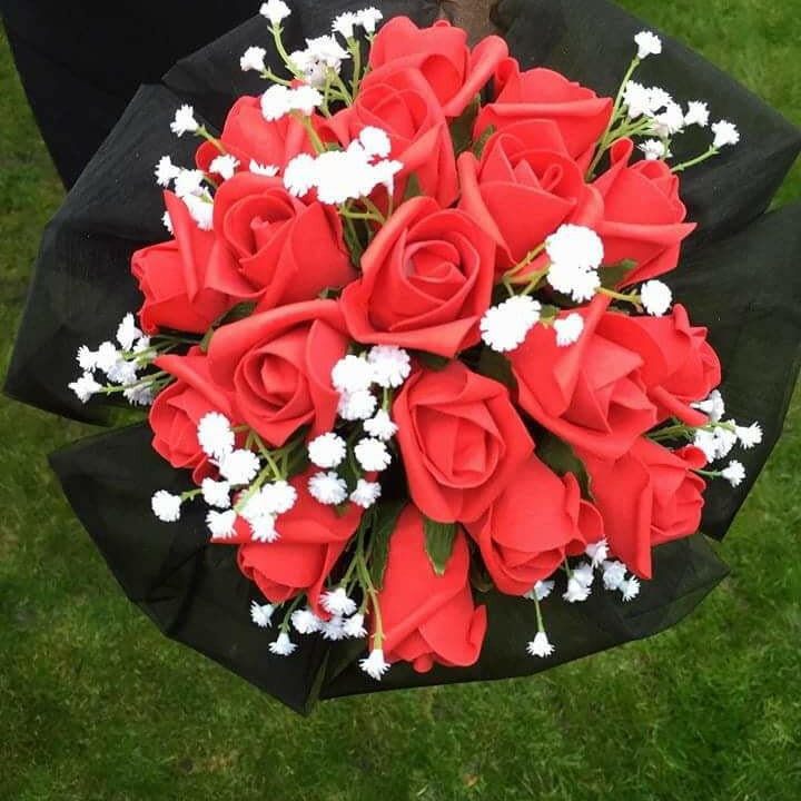 Showing our artificial silk Colourfast Roses, sent in by one of our customers
