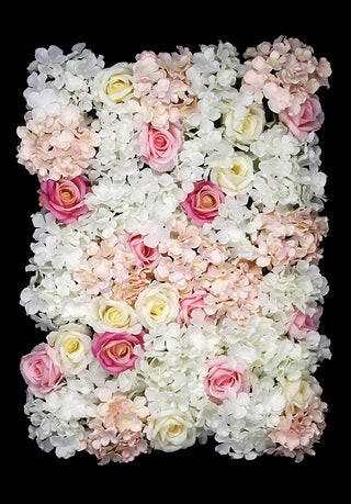 Artificial Silk Rose/Hydrangea Flower Wall Panel