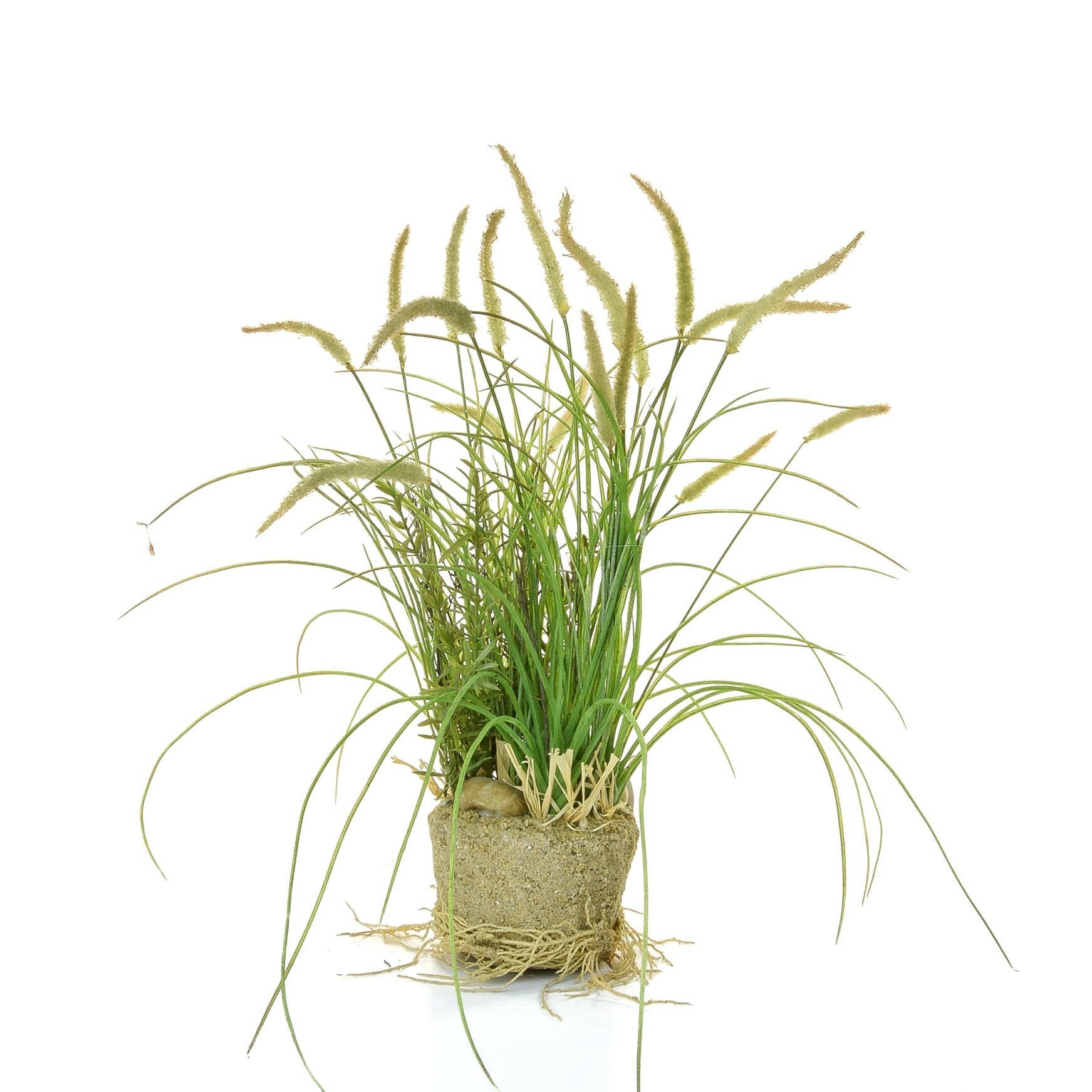 Artificial Silk Grass in sand Arrangement