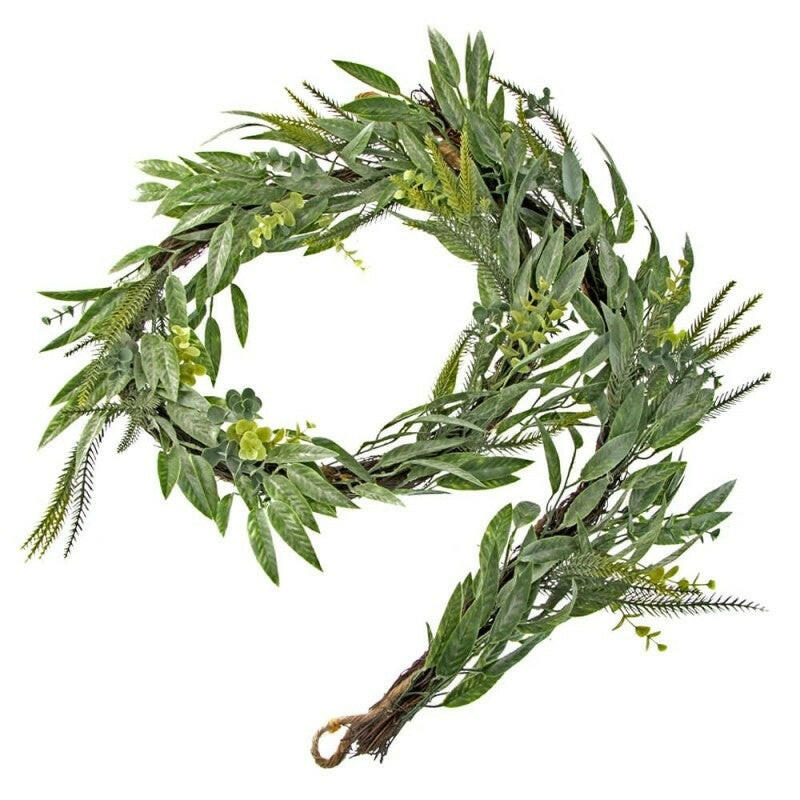Artificial Mixed Foliage Greenery Garland On Twig