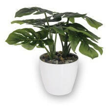Artificial Potted Monsteria Leaf Spray