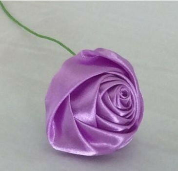 Artificial Satin Single Ribbon Rose