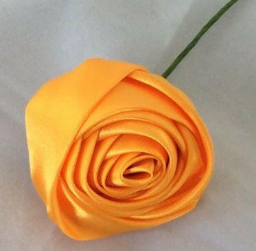 Artificial Satin Single Ribbon Rose