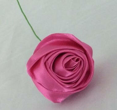 Artificial Satin Single Ribbon Rose