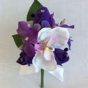 Artificial Silk Orchid and Rose Corsage