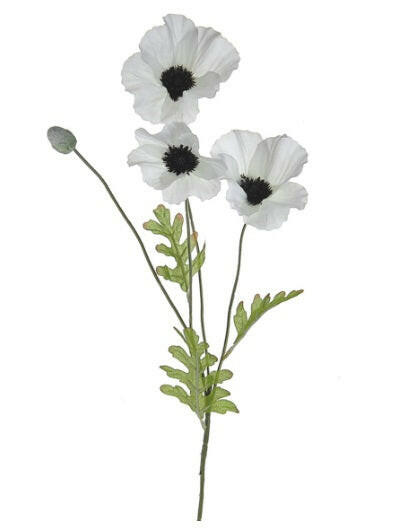 Artificial Silk Poppy Single Stem