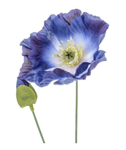 Artificial Silk Poppy Single Stem