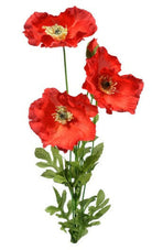 Artificial Silk Poppy Single Stem