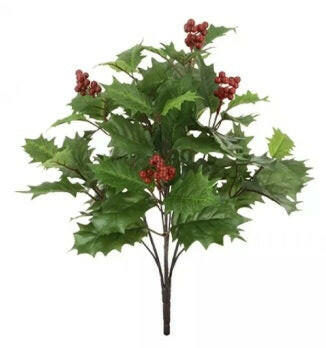 Artificial Holly Bush with Berries
