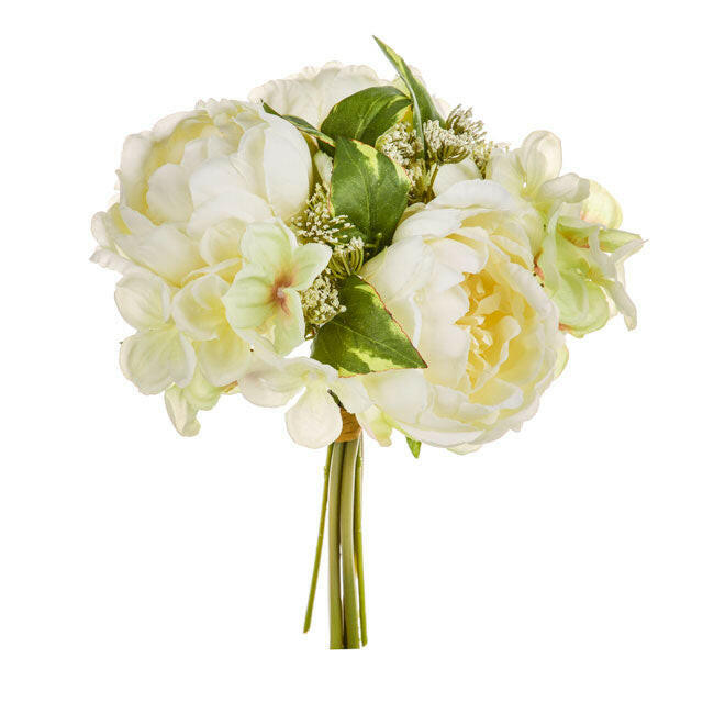 Artificial Silk Peony Bouquet with Hydrangea