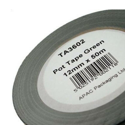 12mm Pot Tape 50m Green
