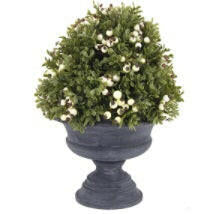 Artificial Large Urn Potted Greenery with Berries Complete