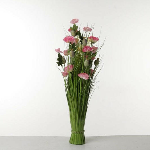 Artificial Silk Poppy Meadow Flower Bundle