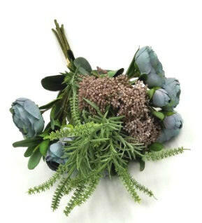 Artificial Silk Cottage Style Ranunculus Bouquet