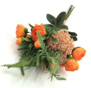 Artificial Silk Cottage Style Ranunculus Bouquet