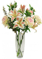 Artificial Silk Asiatic Rose and Lily Arrangement
