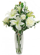 Artificial Silk Asiatic Rose and Lily Arrangement