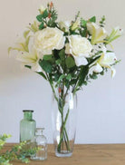 Artificial Silk Asiatic Rose and Lily Arrangement