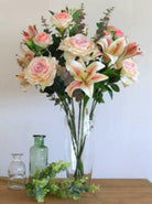 Artificial Silk Asiatic Rose and Lily Arrangement