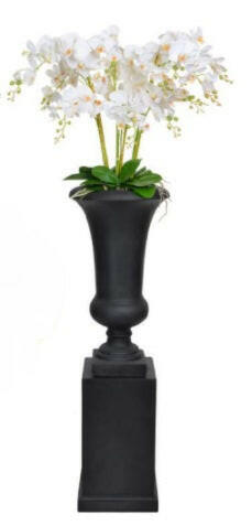 Artificial Silk Phalaenopsis Orchids in Milan Urn Sold as a pair