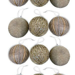 Assorted Christmas Baubles - (12 pieces)