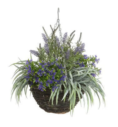 Artificial Starflower Hanging Basket