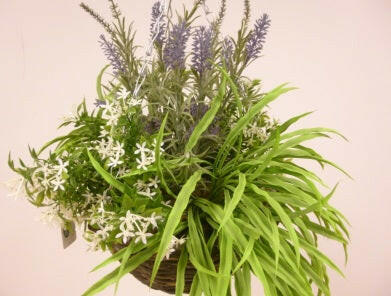 Artificial Starflower Hanging Basket