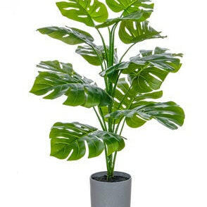 Artificial Silk Monstera Potted Leaf Plant