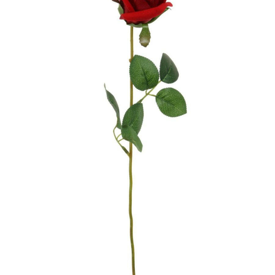 Artificial Velvet Valentine Rose Bud