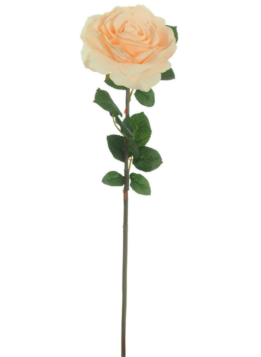 Justartificial.co.uk Tudor Open Rose Pale Apricot 74cm