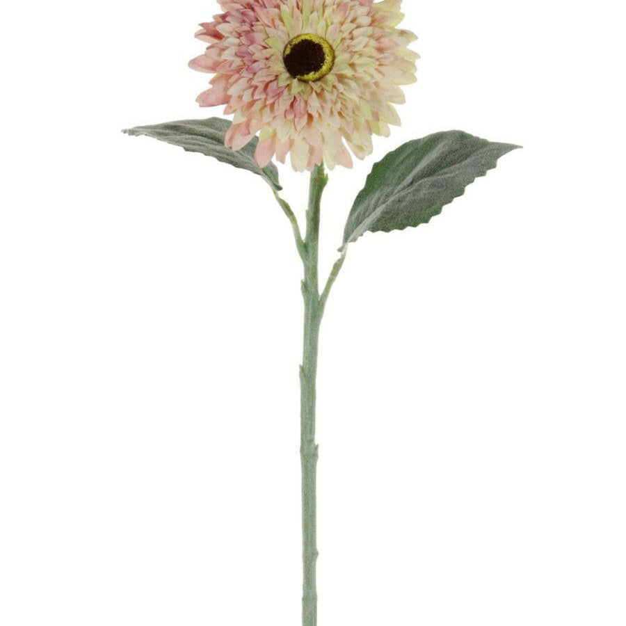 Justartificial.co.uk Flocked Dried Touch Gerbera Dusty Pink