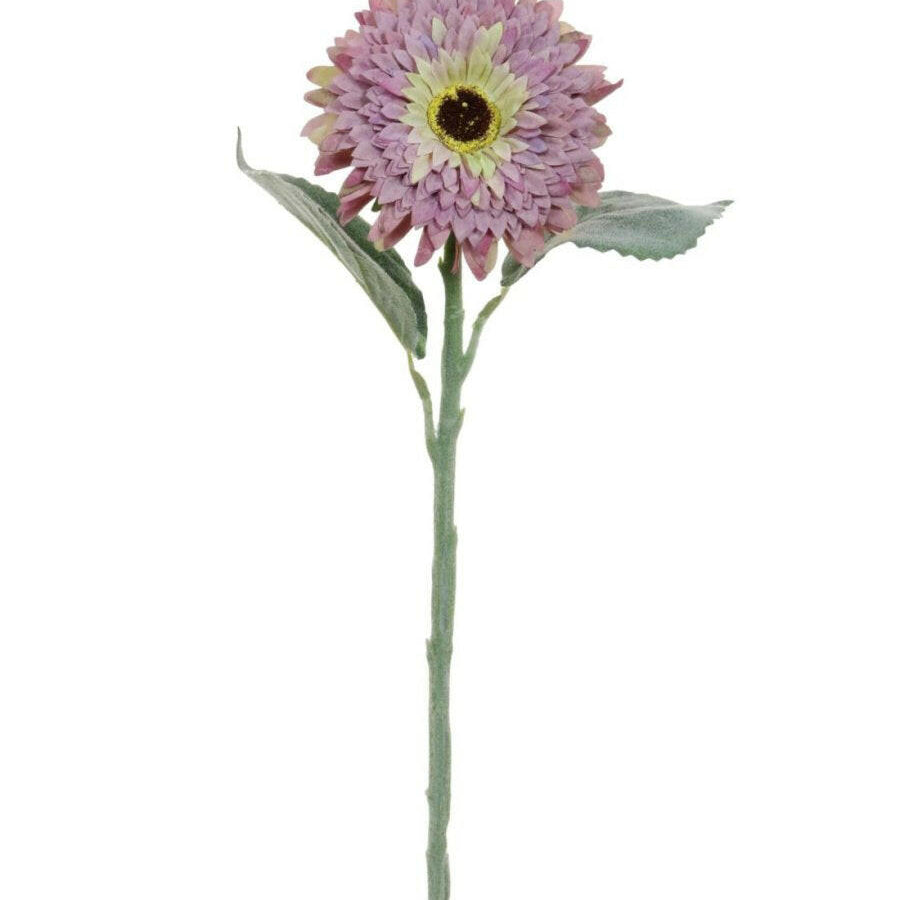 Justartificial.co.uk Flocked Dried Touch Gerbera Lilac
