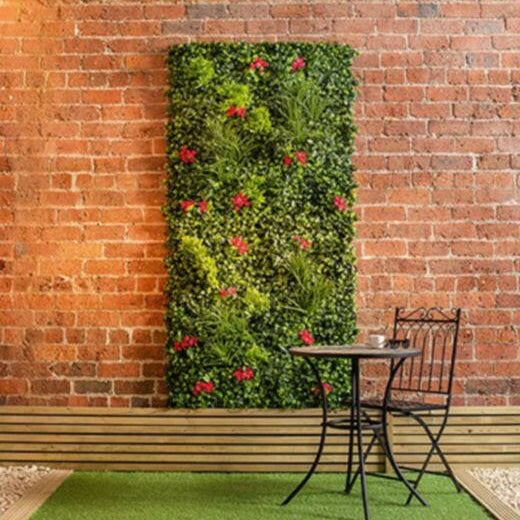 Justartificial.co.uk Privet Grass and Red Jasmine Living Wall instu