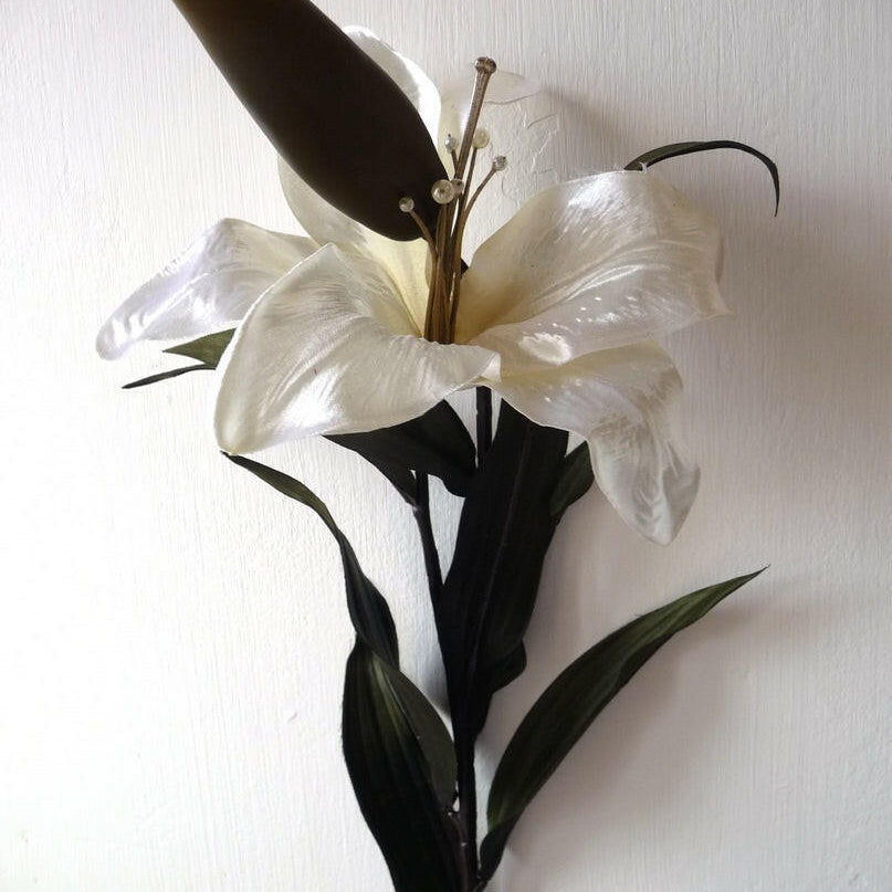 Artificial Silk Single Stem Casablanca Lily