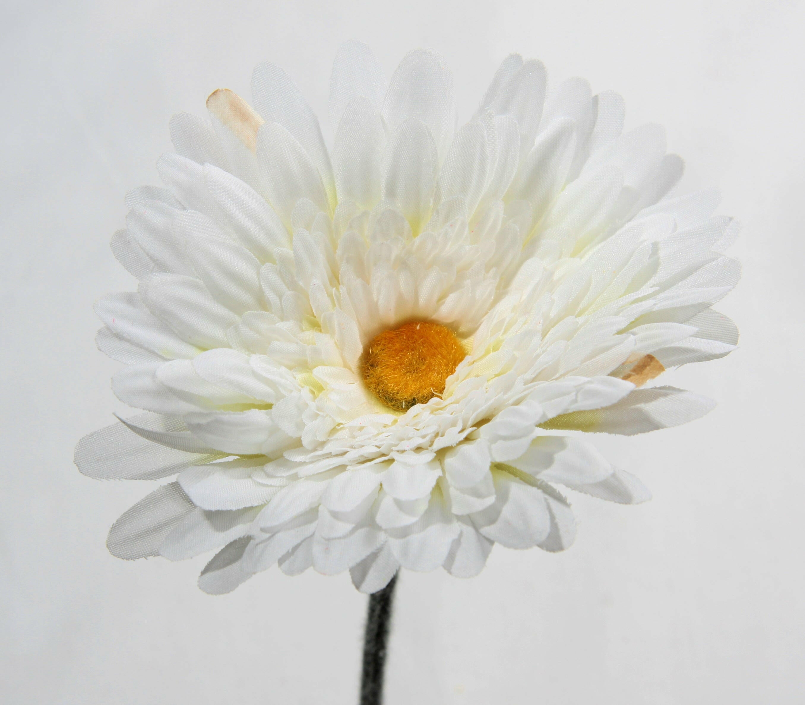 Artificial Silk Flocked Stem Gerbera