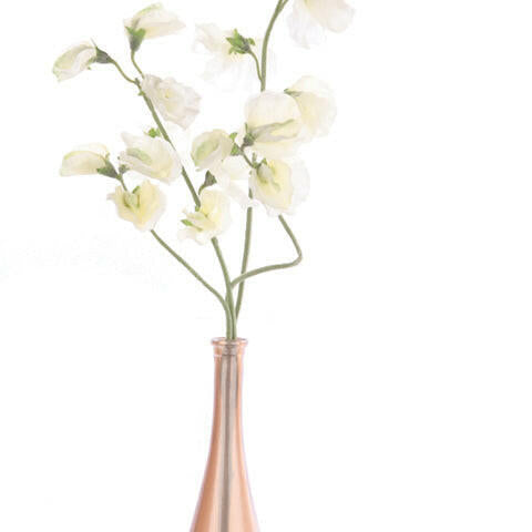 Artificial Silk Sweetpeas in Round Vase