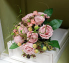 Artificial Garden Rose & Vine Cluster Bouquet