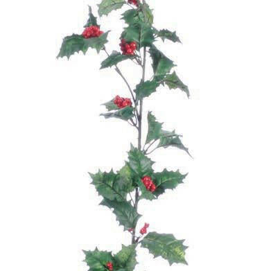 Artificial Holly Garland with Berries