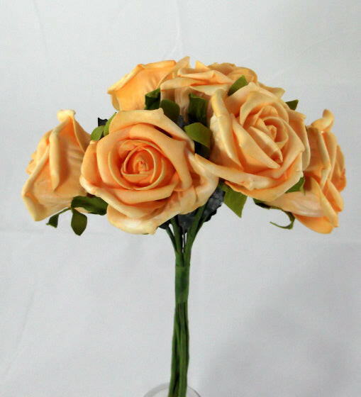 Artificial Rose Bud Bouquet 6 Flowers