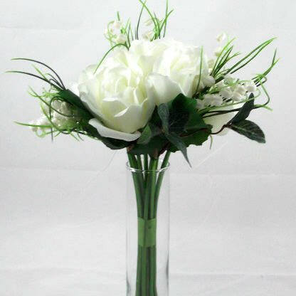Artificial Silk Lily of the Valley and Rose Bouquet