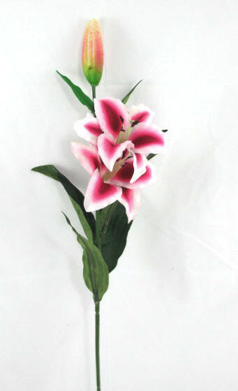 Artificial Silk Casablanca Stargazer Lily Single Stem