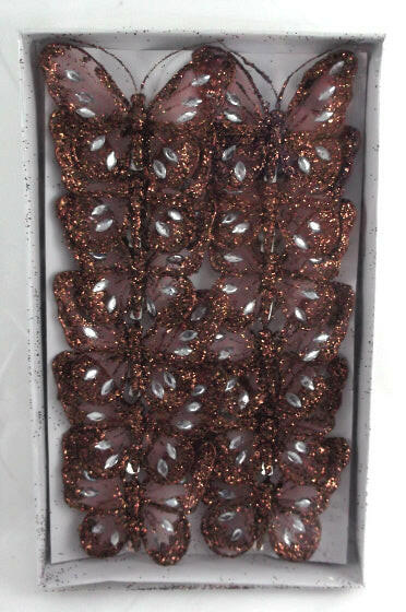 Mesh Glittered Clip On Butterflies