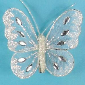 Artificial Mesh Glittered Butterflies